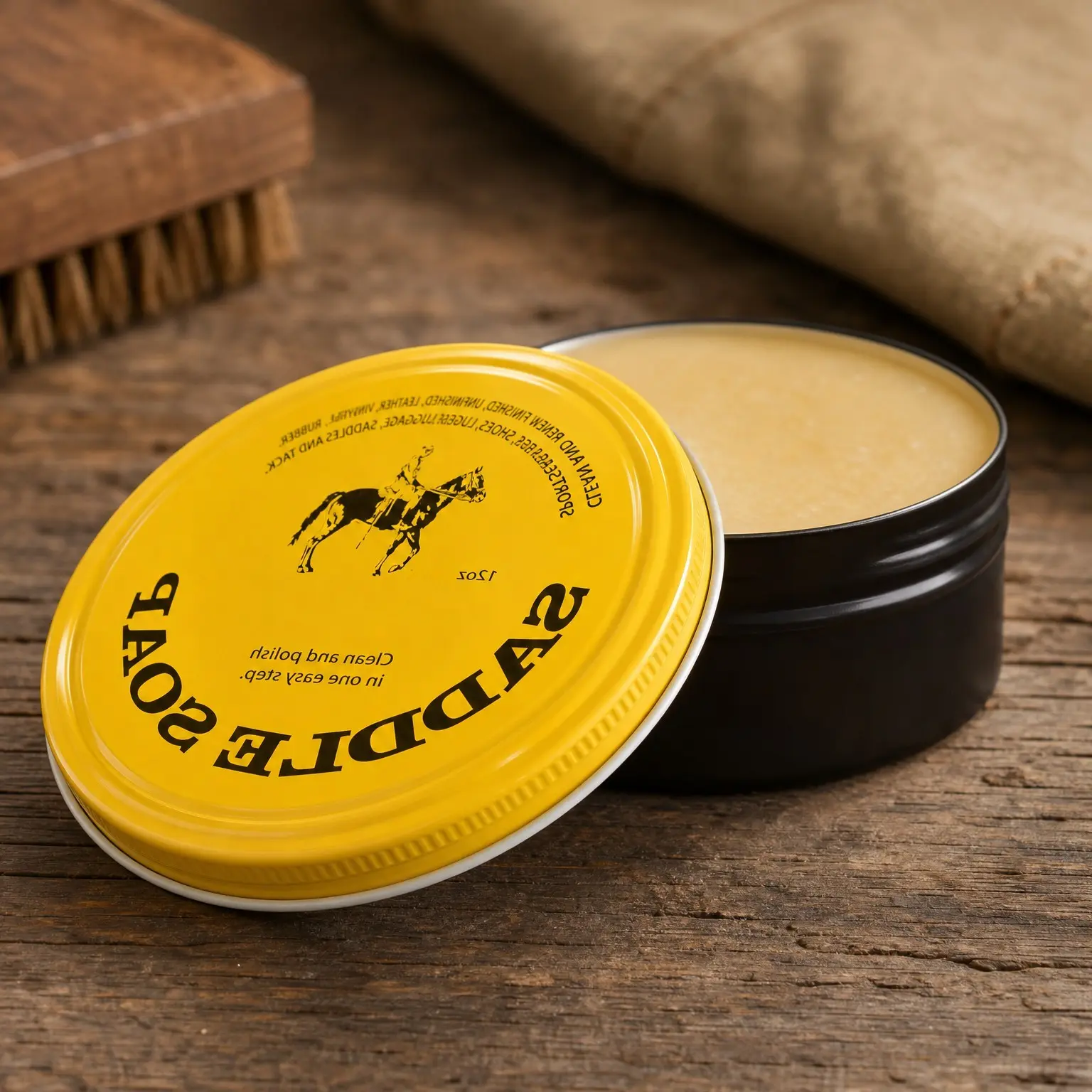 Yellow Saddle Soap for Leather (2 Pack, 12 oz Each) - Leather Cleaner & Conditioner to Soften, Protect & Restore Leathercraft - Leather Soap for Car Seats, Couches, Shoes, Purses, Boots, BagsGift