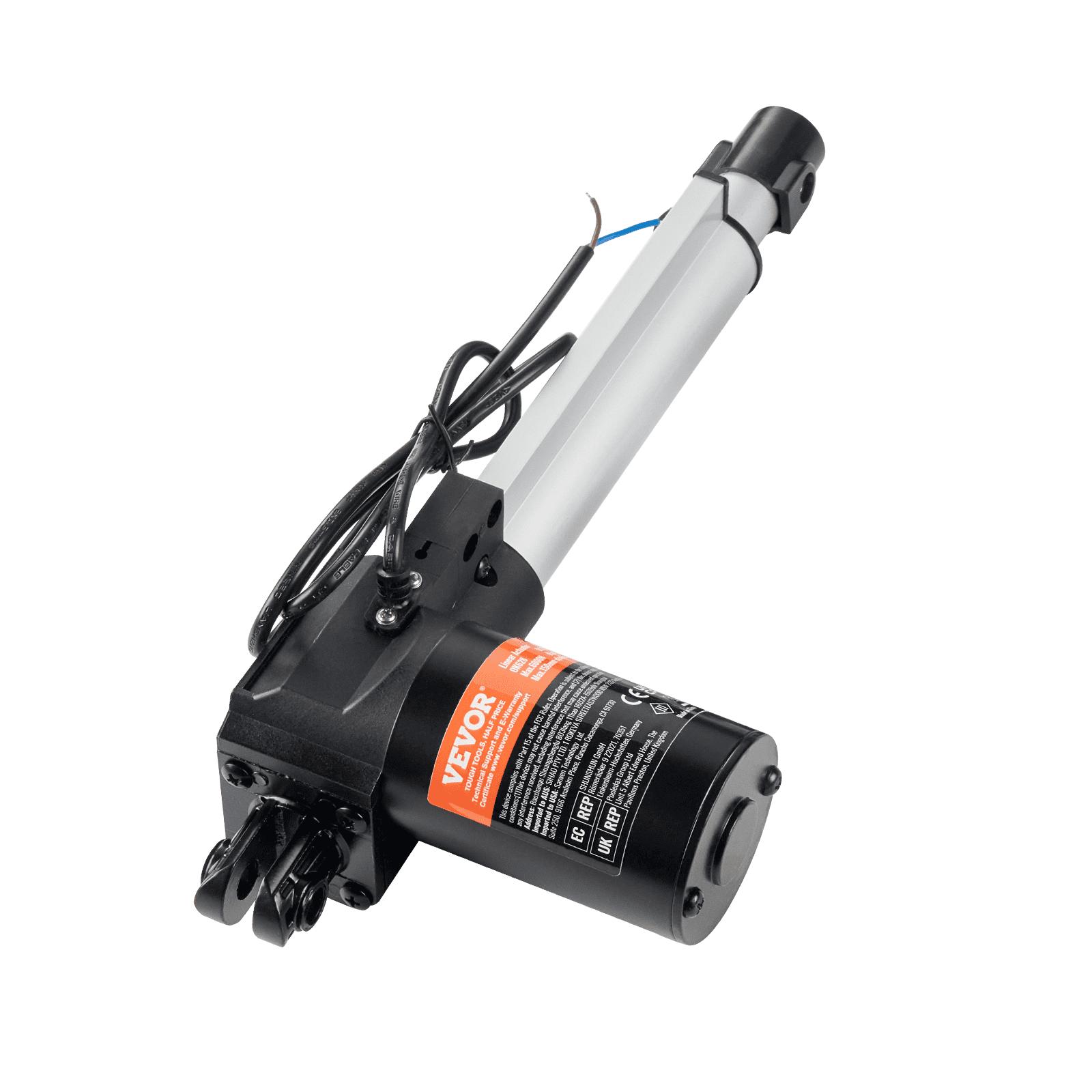 VEVOR Linear Actuator 12V, 6 Inch Heavy Duty 1320lbs/6000N Linear Actuator, 0.19"/s Linear Motion Actuator with Mounting Bracket & IP44 Protection for Electric Door Industrial Machinery Vessels Cargo VEVOR Linear Actuator 12V, 6 Inch Heavy Duty 1320lbs/6000N Linear Actuator, 0.19"/s Linear Motion Actuator with Mounting Bracket & IP44 Protection for Electric Door Industrial Machinery Vessels Cargo