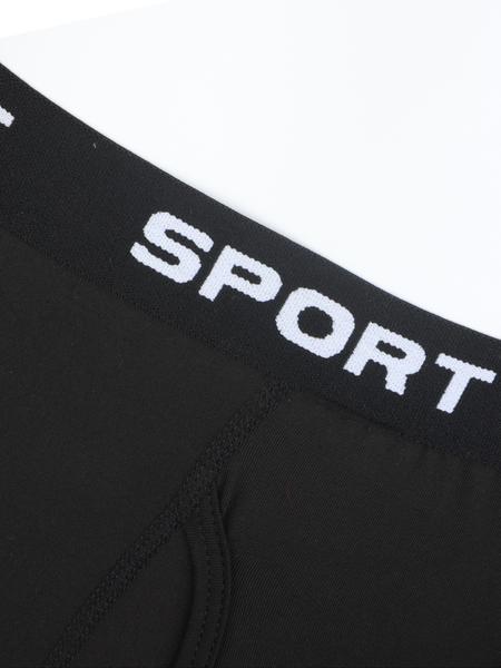 Men's Solid Color / Letter Tape Stretchy Boxer Briefs, Casual Comfy Slim Fit Breathable Moisture Absorption Opening Crotch Underwear for Daily Wear, Mens Underwear for All Seasons, Undergarments, Athleisure Menswear, Underwear Boxer Briefs