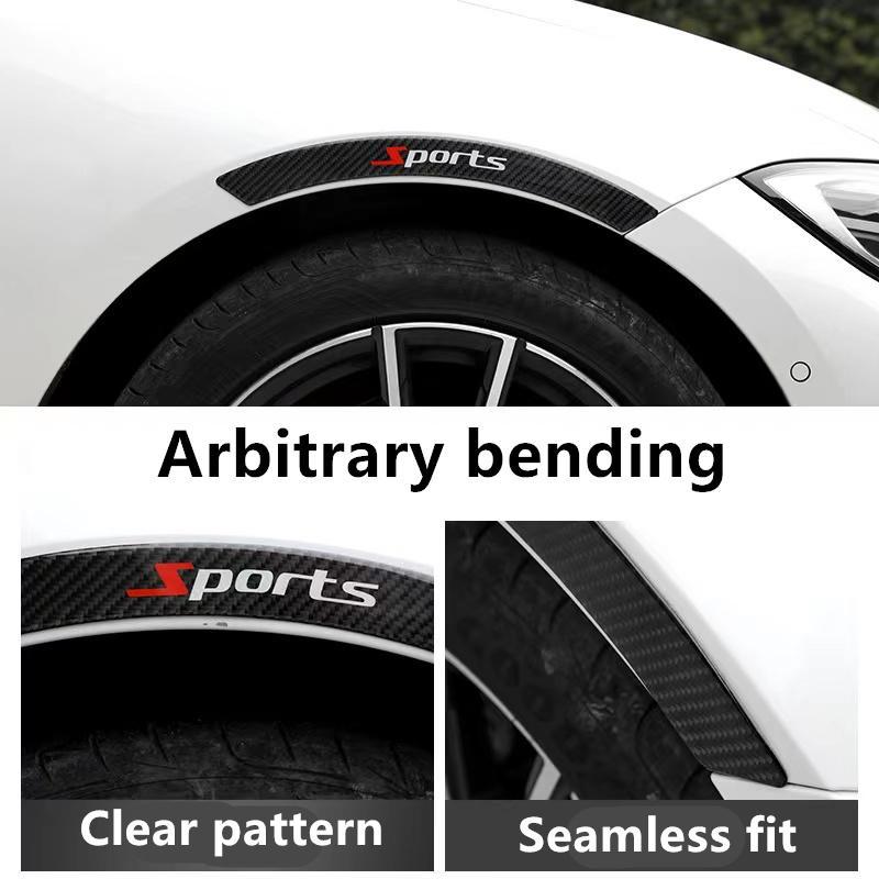 Car Wheel Eyebrow Anti-collision Strip, 4 Counts Carbon Fiber Decorative Strip, Anti-scratch Sticker for Car Wheel Profile, Sticker for Cars, Decal for Cars, Universal Car Exterior Accessories