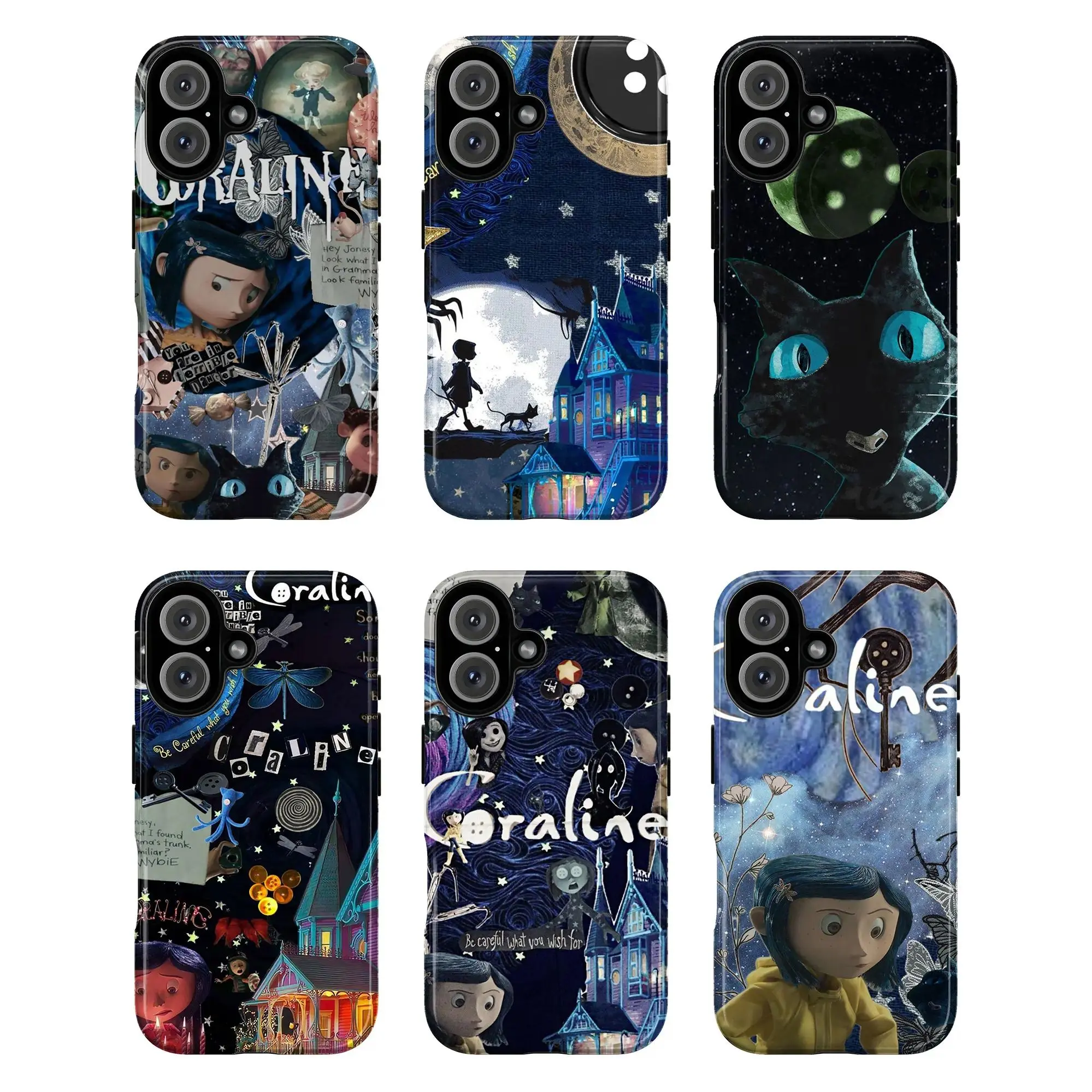 Cora Line Phone Case, Retro Movie Tape Phone Case for iPhone 17 16 15 14 13 12 11 Pro Max X XS & SS Galaxy S21–S25 Plus Ultra, Aesthetic Movie Poster Tough Case for Film Lovers, Shockproof Cover, Vintage Christmas/Halloween/Holiday Gift for Her Him