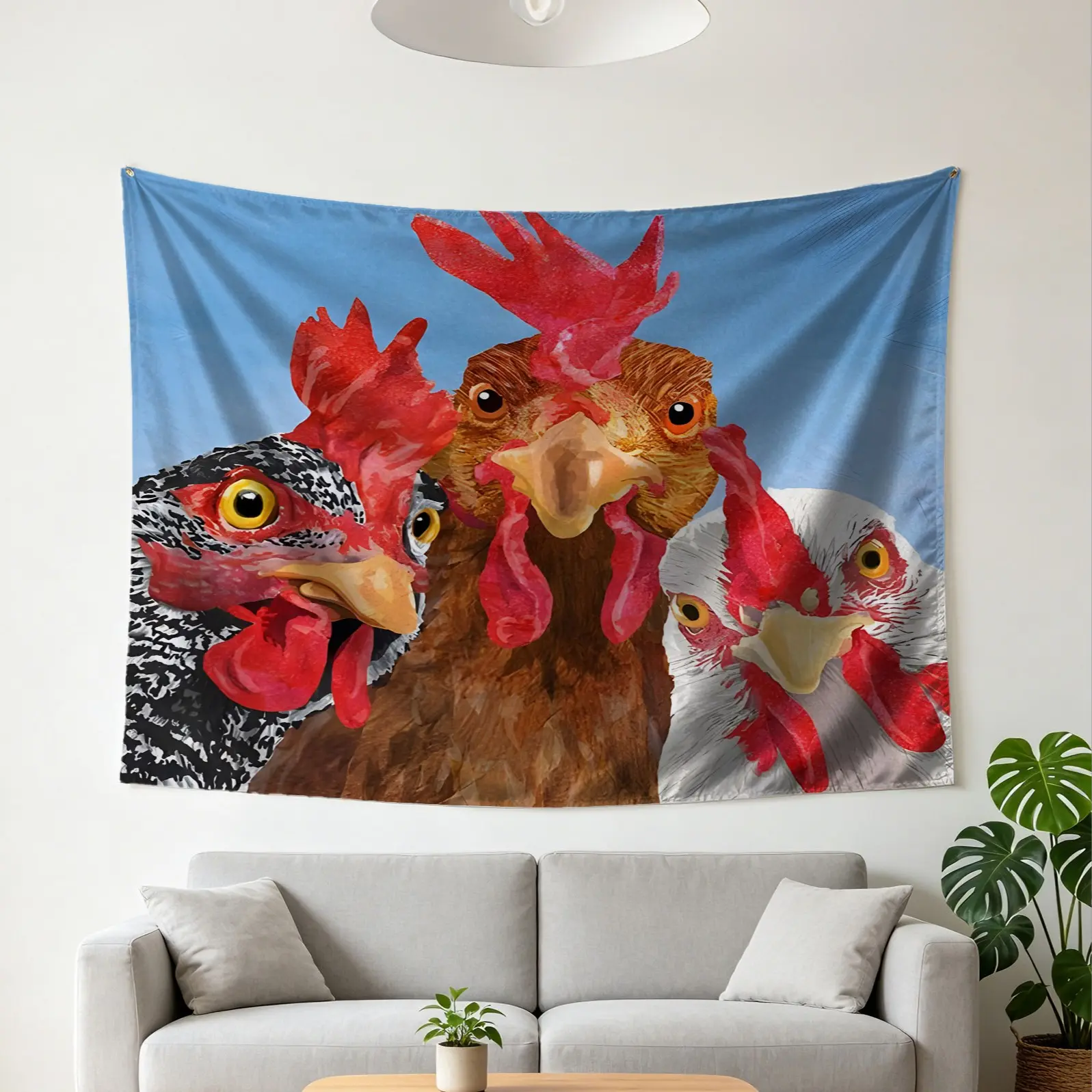 Farm Chicken Digital Print Tapestry, Soft Wall Hanging Tapestries, Lightweight Wall Blanket, Rustic Farmhouse Backdrop Decor for Living Room Bedroom Dorm, Home Wall Art, Perfect Decor Gift for Country Style and Chicken Lovers