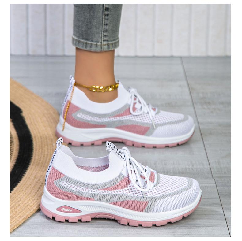 New women's sneakers, fly-knit mesh shoes, low-cut lightweight casual shoes, comfortable and versatile single shoes