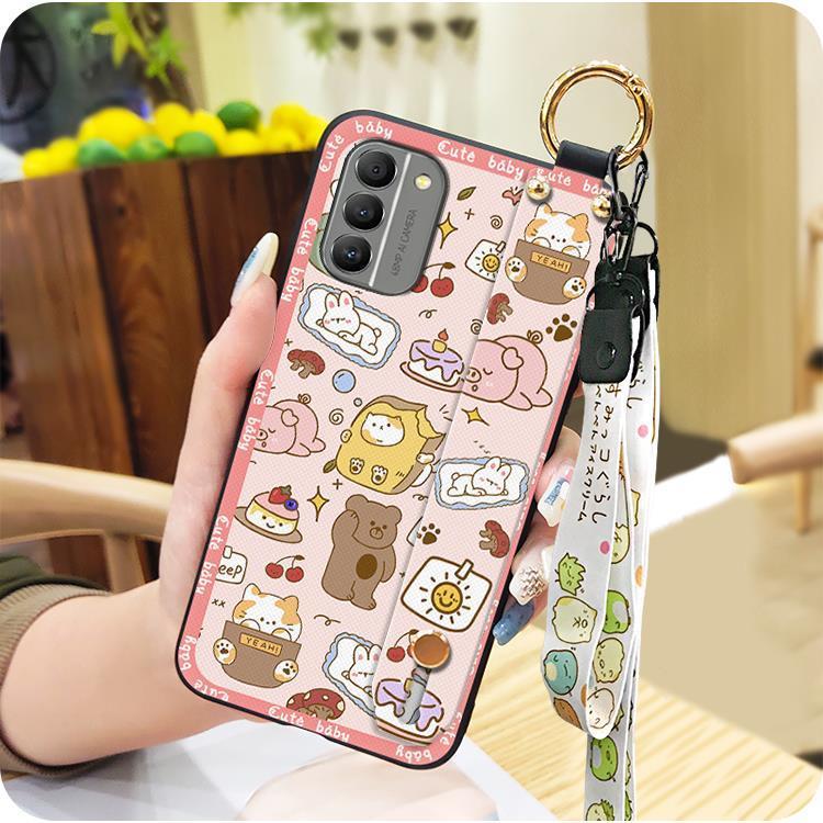 Waterproof ring Phone Case For Nokia G400 5G Durable protective Anti-knock Silicone Shockproof Wristband Cartoon Soft case Lanyard Dirt-resistant Kickstand Phone Holder Cute