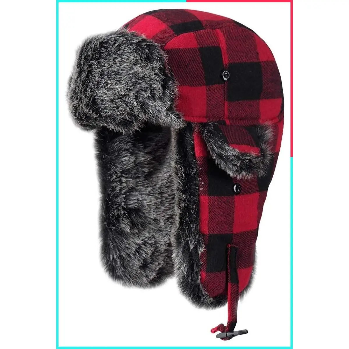 Winter Trapper Hat with Faux Fur Ear Flaps for Men and Women
