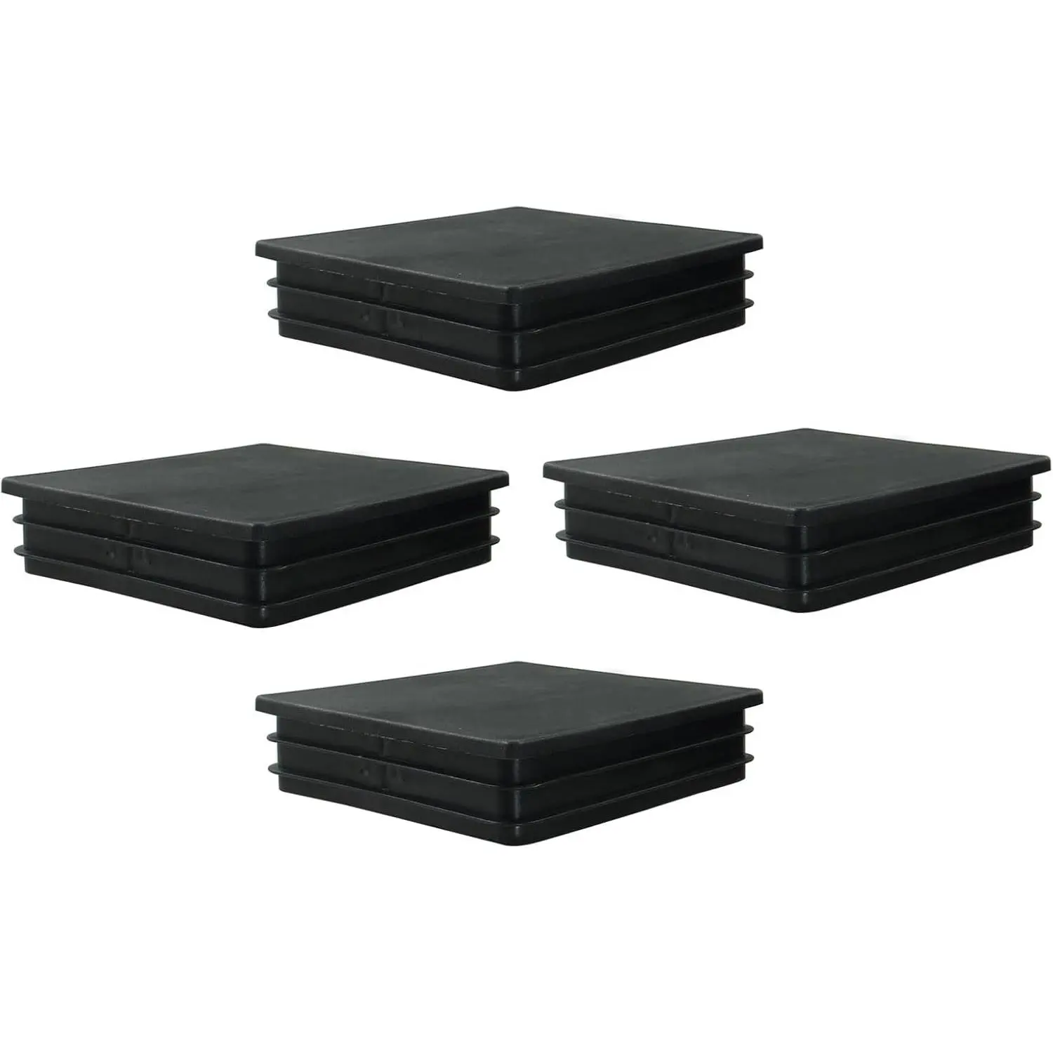 4 Pack 4 Inch (100mm) Square Plastic Plug End Caps for Square Tubing Post, Chairs and Furniture