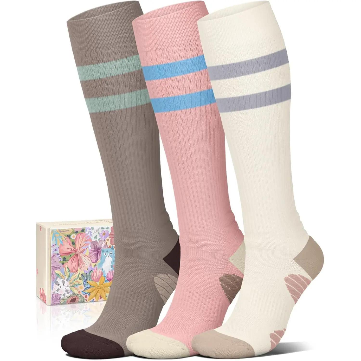 A0-3 Striped - Pink+white+brown