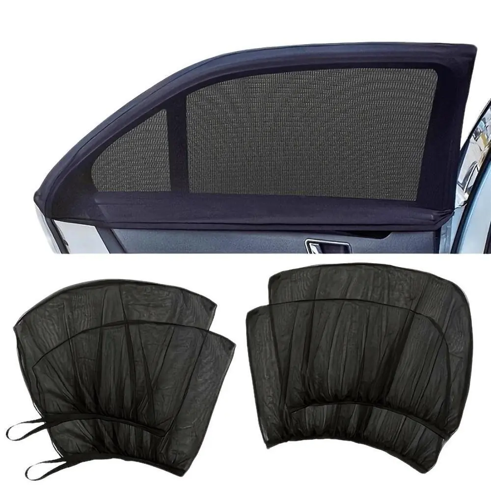 Car Window Sunshade Set (4 Pieces), UV Protection Privacy Screen, Breathable Mesh Material, Fits Most Vehicles: Suv, Truck, Cargo Van, Sun Shades For Car Windows
