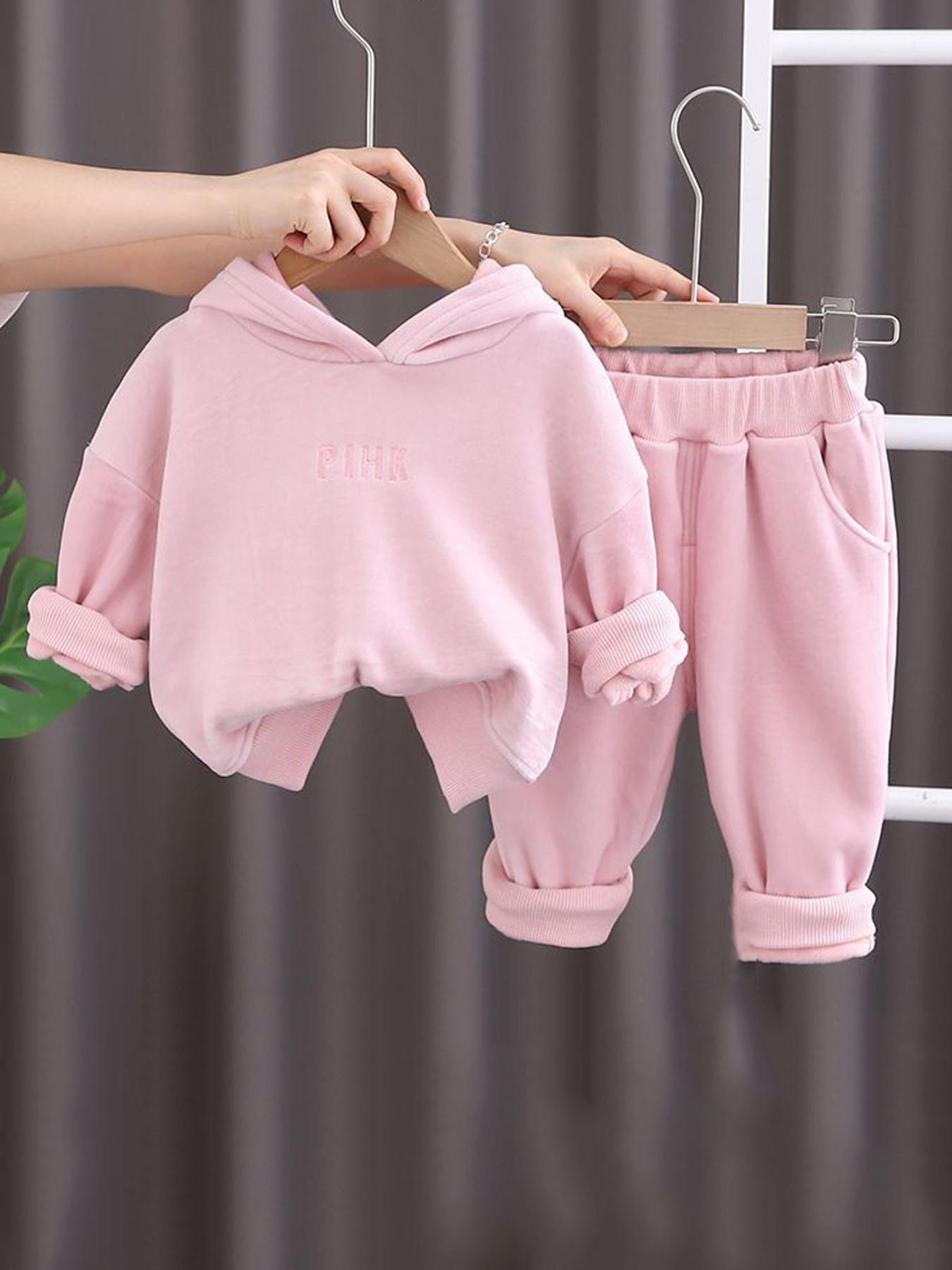 Fashion New Cartoon Embroidered Rabbit Pattern Hoodie and Pants Set Girls - Hooded Design, Perfect Choice Autumn and Winter, Perfect Outdoors
