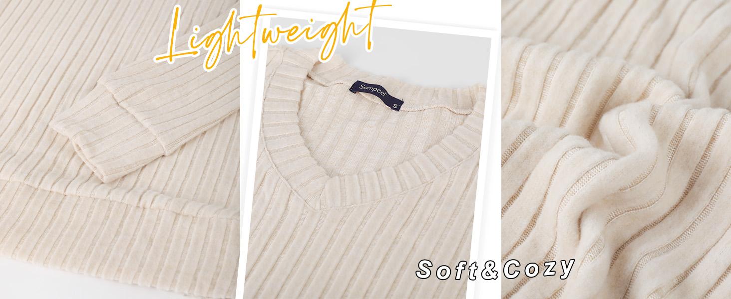 Wiholl Women's V-Neck Long Sleeve Knit Sweater | Lightweight & Wrinkle-Resistant Autumn Design | Oversized Loose Fit Sweater for Layering or Standalone Wear SpringStatements
