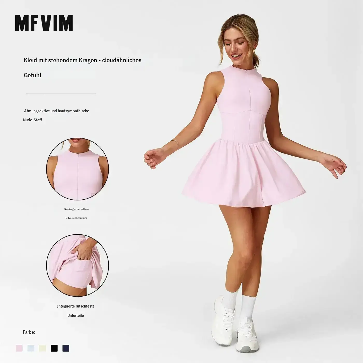 Women's High Neck Tennis Dress Sleeveless Wrap Dress Built in Shorts Golf Sports Dress Workout Jumpsuit,summerwins,travel essentials,camping essentials,back to school,back to school haul