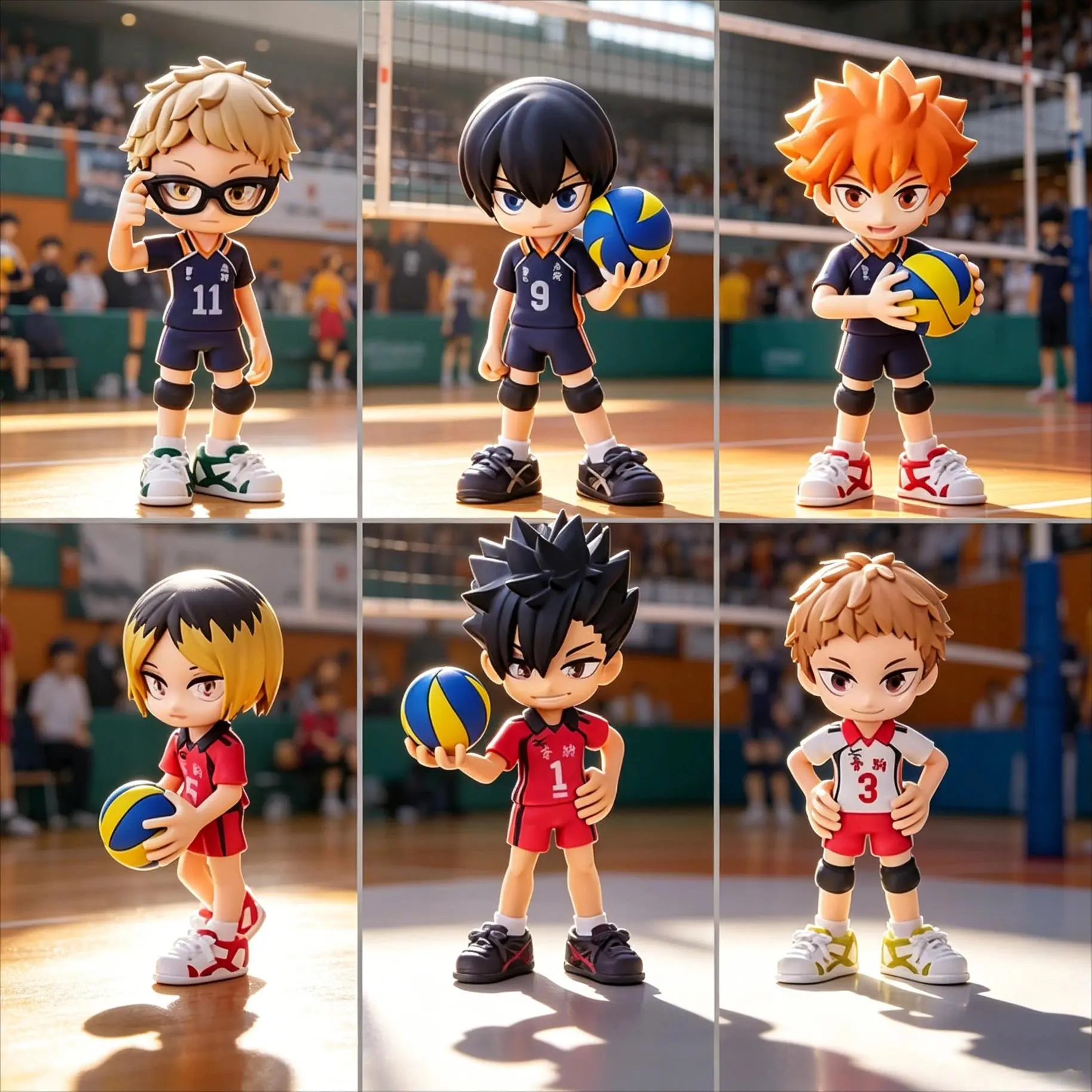 10cm Anime 6pcs/set Tobio Kageyama Hinata Shoyo Figure Action Figures PVC Statue Model Collection Toys Gifts