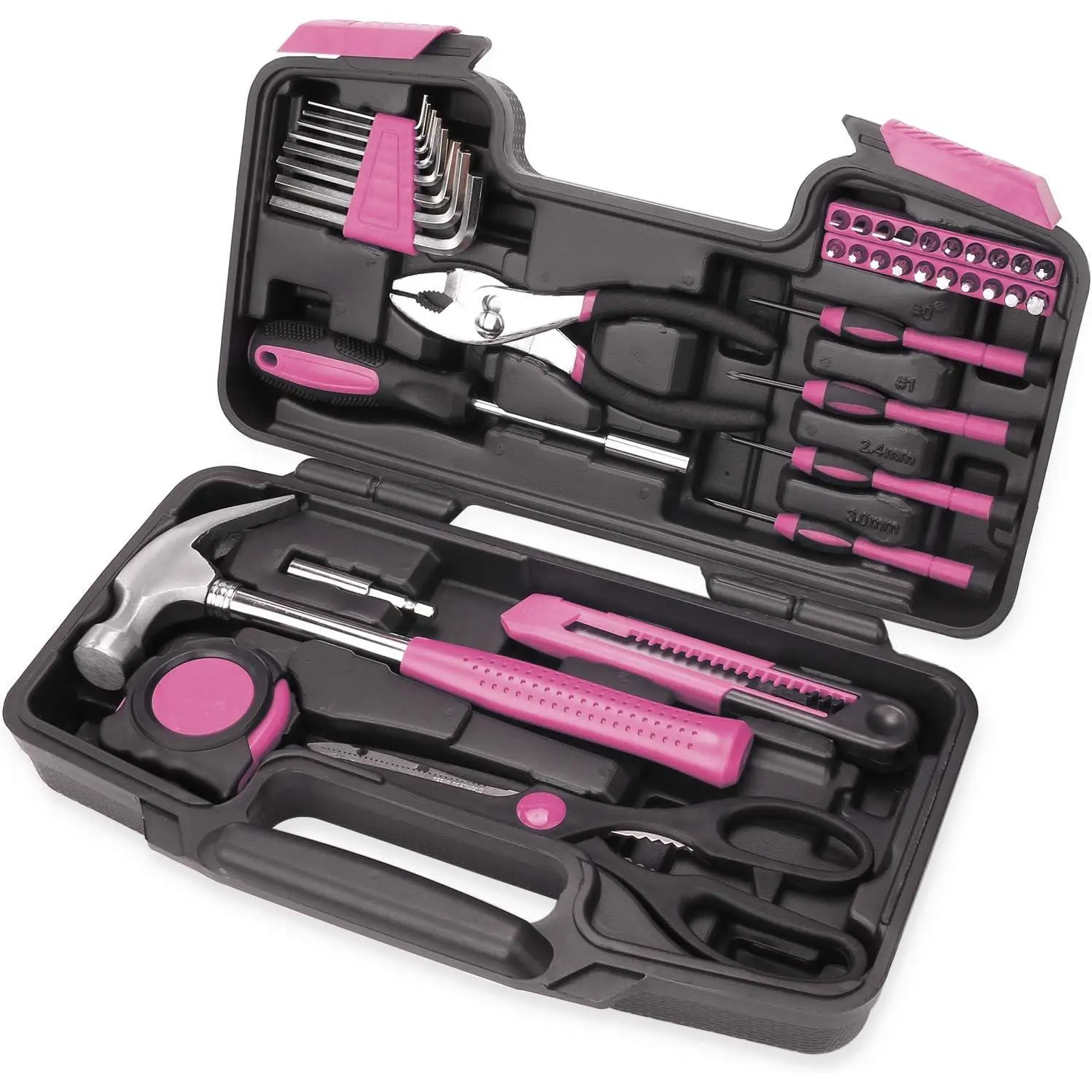 Pink Household Tool Set, Basic Home Repair Kit, Essential Hand Tools