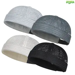 4‑Pack Unisex Full Mesh Beanie Cap, Ultra Breathable Hollow Mesh Roll Cuff Skull Hat With Adjustable Back Strap, Lightweight Thin Summer Cooling Headwear, Ideal For Daily Street Style, Cycling Running, Fishing And All Season Outdoor Activities,vacation