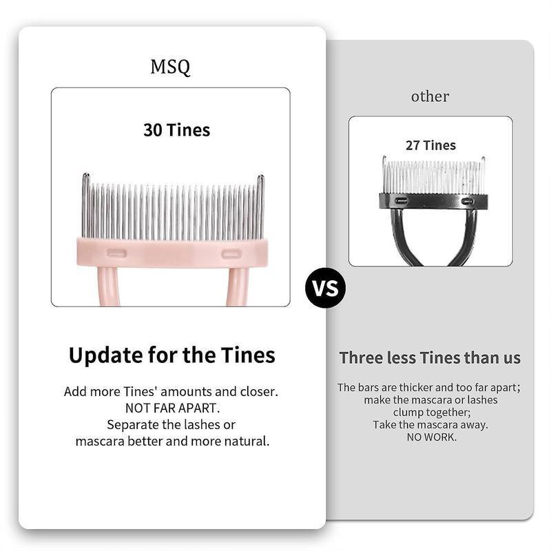 Portable Eyelash Comb, Foldable Semi-curved Steel Needle Eyelash Comb, Professional Makeup Beauty Tools for Women, Curl Lashes