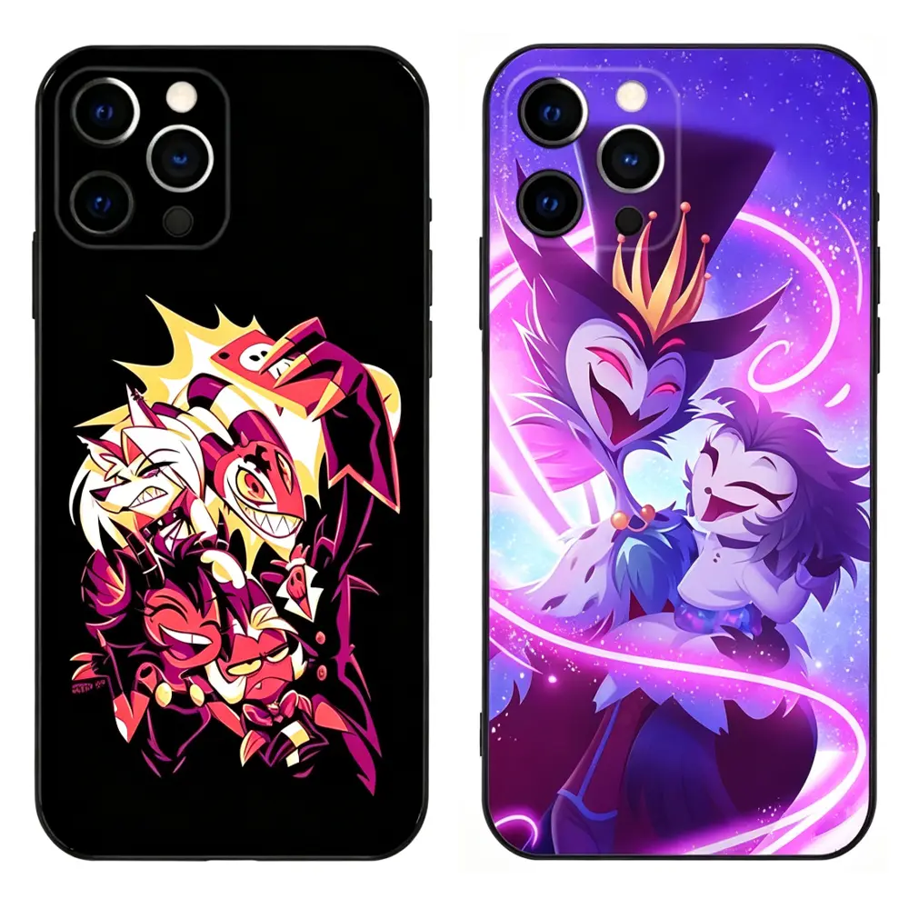 Anime Helluva Boss Cartoon Art Smartphone Case - Shockproof Soft Silicone Black Protection Accessory with Raised Edge, Multi-Model Fit for iPhone 17 ProMax Air,16 Pro,15,14 Plus,13,12 & Samsung S23-S26 Mobile Accessories