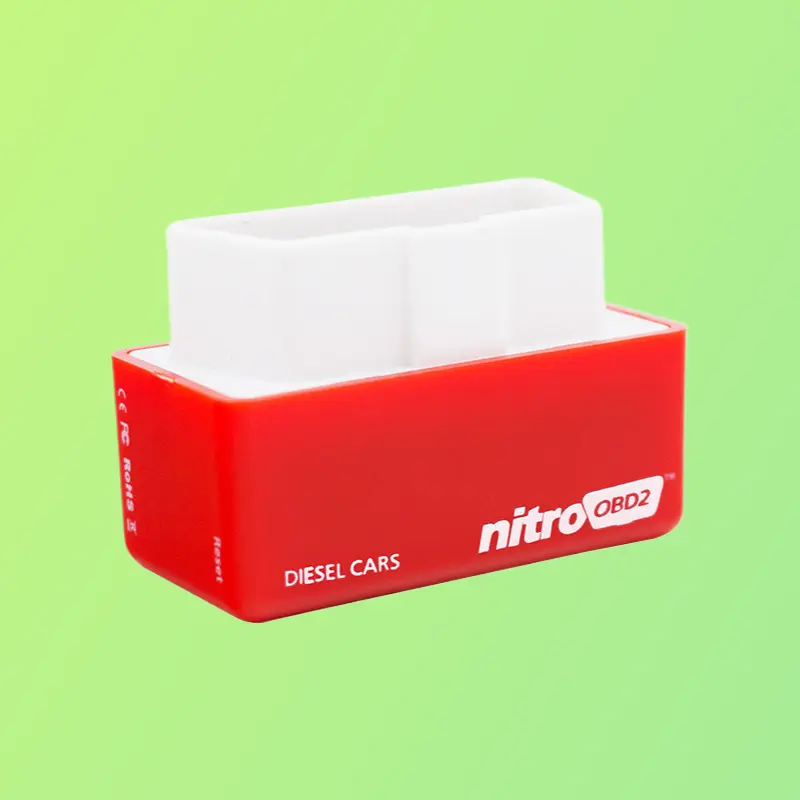 Plug-and-Drive OBD2 Performance Chip Tuning Box for Diesel Cars, Up to 35% More Power and 25% More Torque, Red