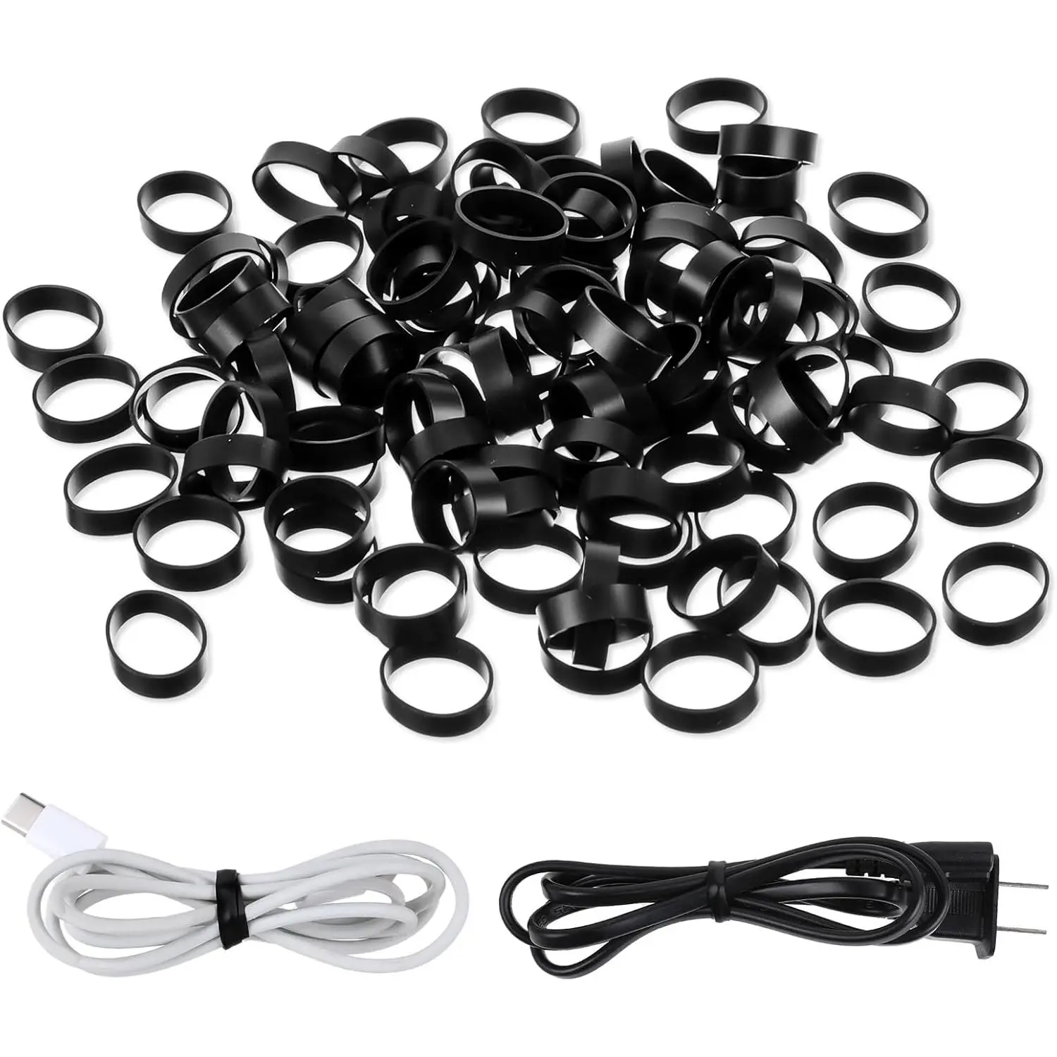 Women's Clothing Accessory 150-Piece 0.5in Small Strong Round Elastic Silicone Rubber Bands, Black, for Wire Cord Cable Wrapping & Bundling, 0.5 Inch, 150 Pieces