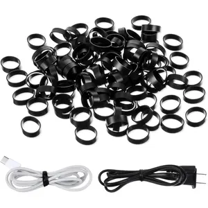 150 Pieces 0.5 Inch Small Elastic Silicone Rubber Bands Black Strong Rubberbands Heavy Round Siliconebands for Wire Cord Cable Wrapping, Bundle