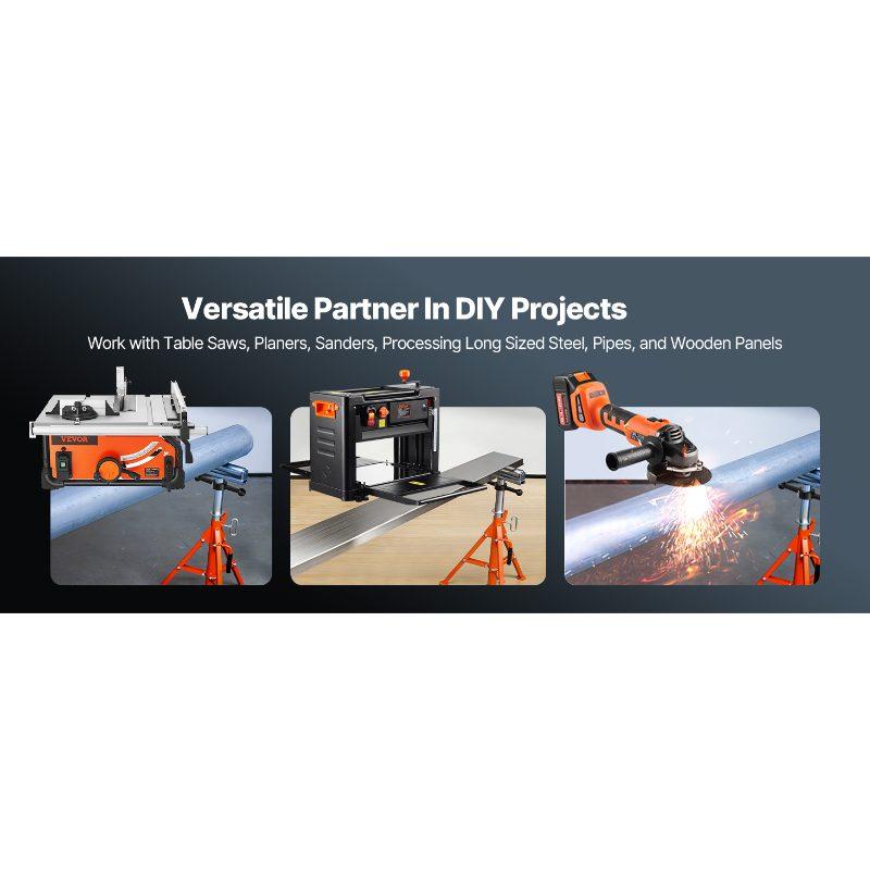 VEVOR Roller Stand, Heavy Duty 2500 LBS Load Capacity, 27.6-52 Height Adjustable, 45# Steel Folding Roller Support Stand for Pipes, Wooden Boards VEVOR Roller Stand, Heavy Duty 2500 LBS Load Capacity, 27.6-52 Height Adjustable, 45# Steel Folding Roller Support Stand for Pipes, Wooden Boards