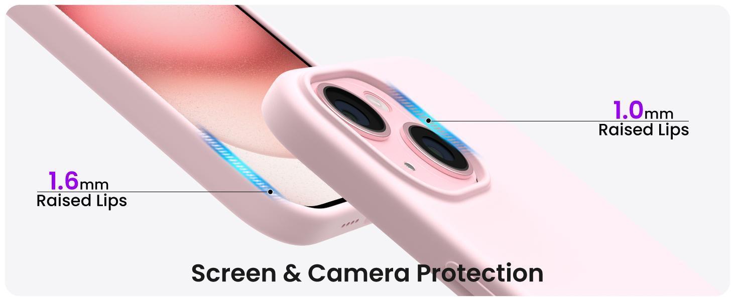 Compatible with iPhone 15 Plus Case 6.7", Slim Liquid Silicone 3 Layers Full Covered Soft Gel Rubber Cover Protective Phone Case with Anti-Scratch Microfiber Lining-Pink