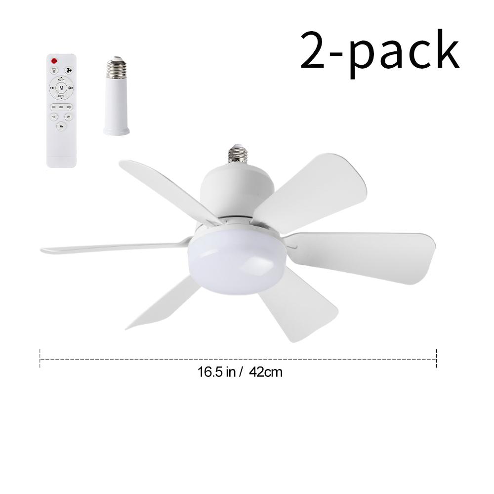 New E27 screw-in lamp holder fan light bulb with plug-in fan blade design, LED fan with three-speed adjustment