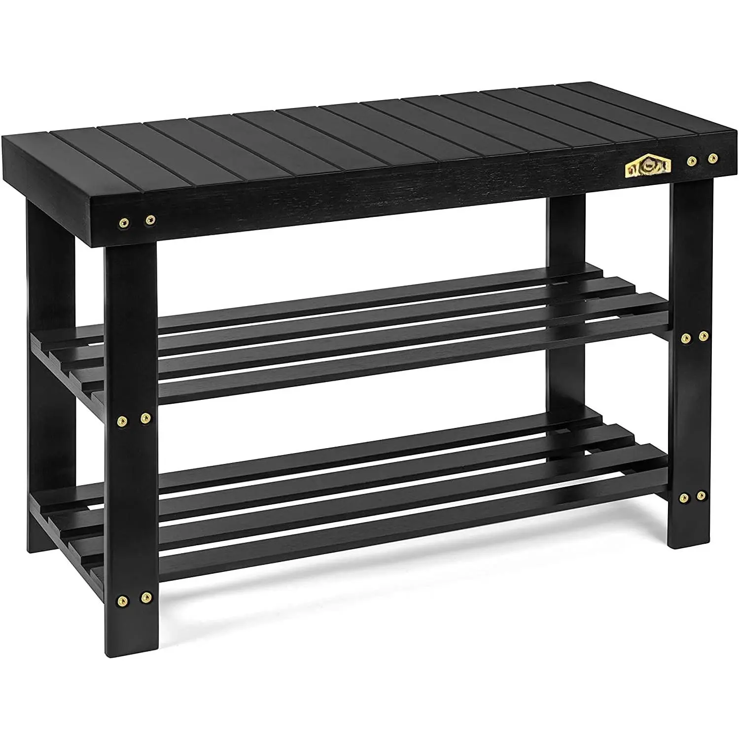 3 Tier Shoe Rack Bench,  Shoe Organizer or Entryway Bench,  for Shoe Cubby, Entry Bench, Bathroom Bench, Entryway Organizer, Hallway or  Room(Black)