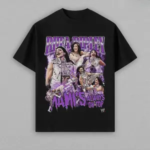 [ 🥊   Sale Up To 50%]Vintage Mami Rhea Ripley WWE Women's Champion T-Shirt "Mami's Always On Top" Purple Bootleg Graphic Tee 100% Cotton Unisex Wrestling Fan Shirt WWE Event Outfit