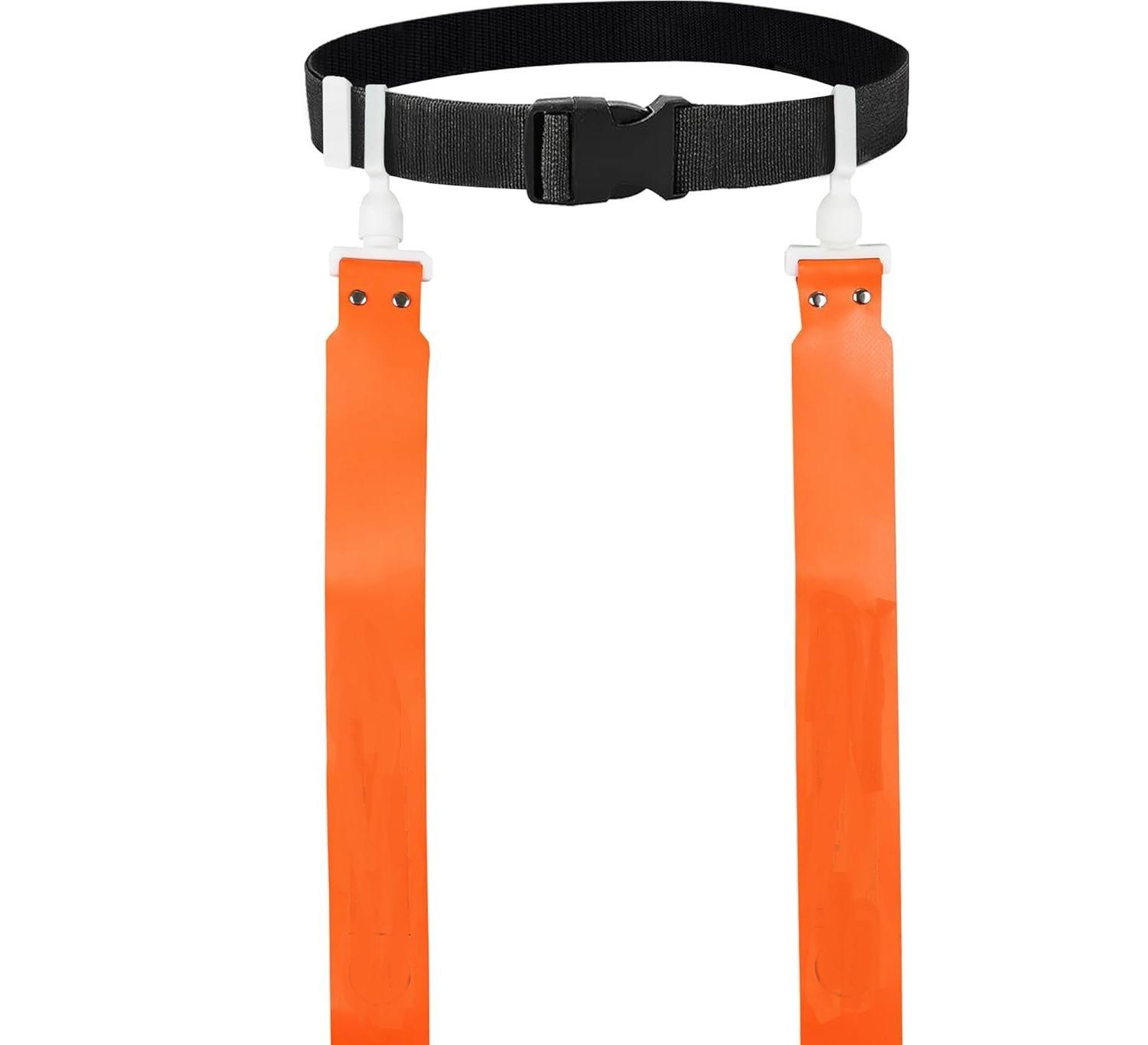 FF61G2 Air Buckle Two Flags American Football Waist Flag, Professional Game Training, Round Head, Printed Label