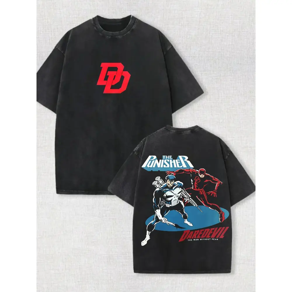 THE PUNISHER VS.DAREDEVIL T-SHIRT, GIFT FOR FANS, GIFT FOR HER, GIFT FOR HIM Unisex Streetwear Birthday Present For Men Women Movie Fan Casual Daily Outfit