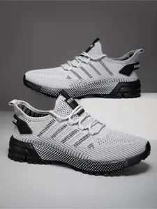 Men's Stylish Four-Season Mesh Sneakers, Breathable Lightweight Soft Non-Slip Sole Athletic Running Shoes, Versatile Men Footwear for Daily Commute, Walking and Picnics