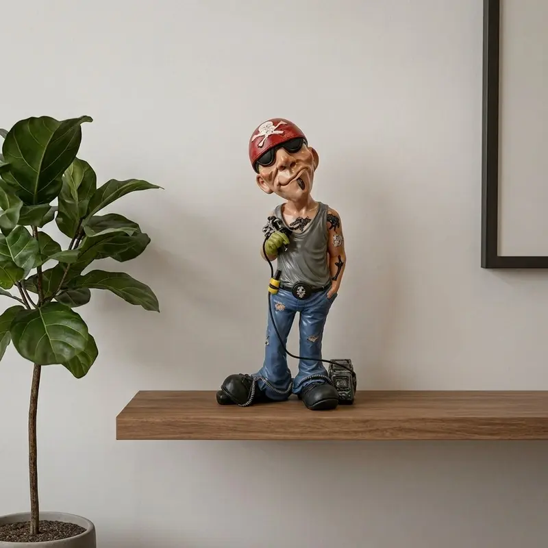 1pc Minimalist Tattoo Artist Statue Art Style Tattoo Resin Ornament Home Desktop Decoration Office Bookshelf Decoration Entrance Tea Table Display Tattoo Studio Ornament Festival Decoration