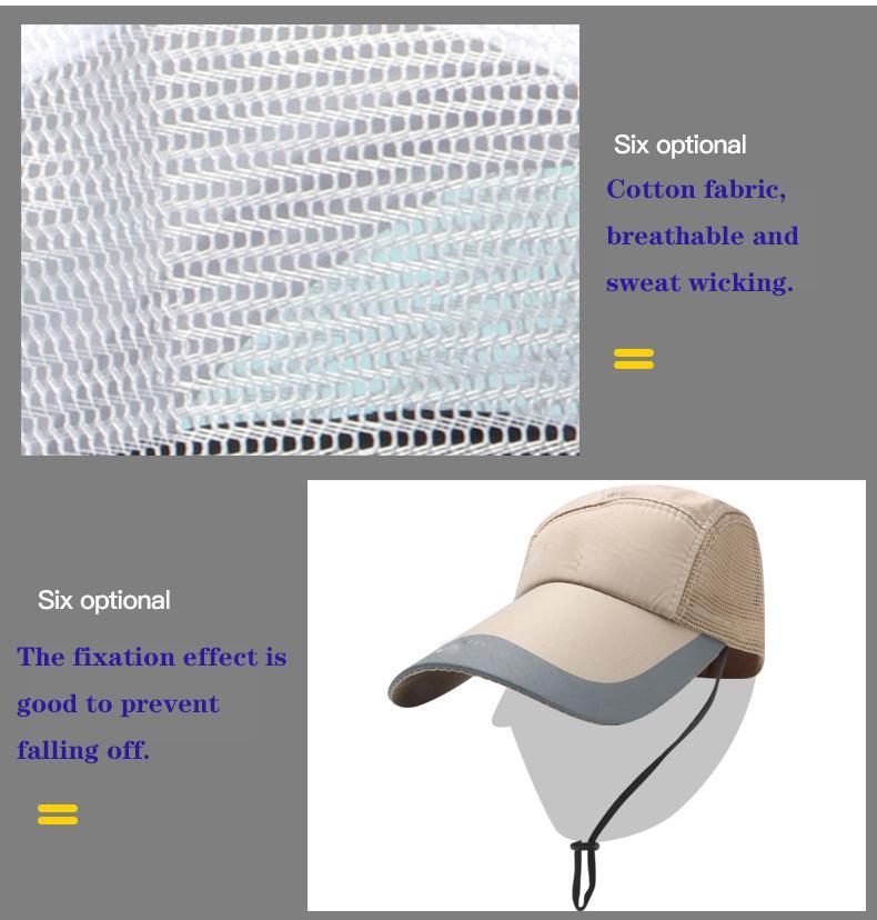 Spring and Summer Outdoor Work Mountaineering Fishing 14cm Long Brim Quick Drying Breathable Baseball Cap Visors