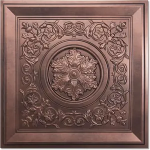 12-Pack 24"x24"  Drop Ceiling Tiles,  Glue up Ceiling Panels, Antique Copper