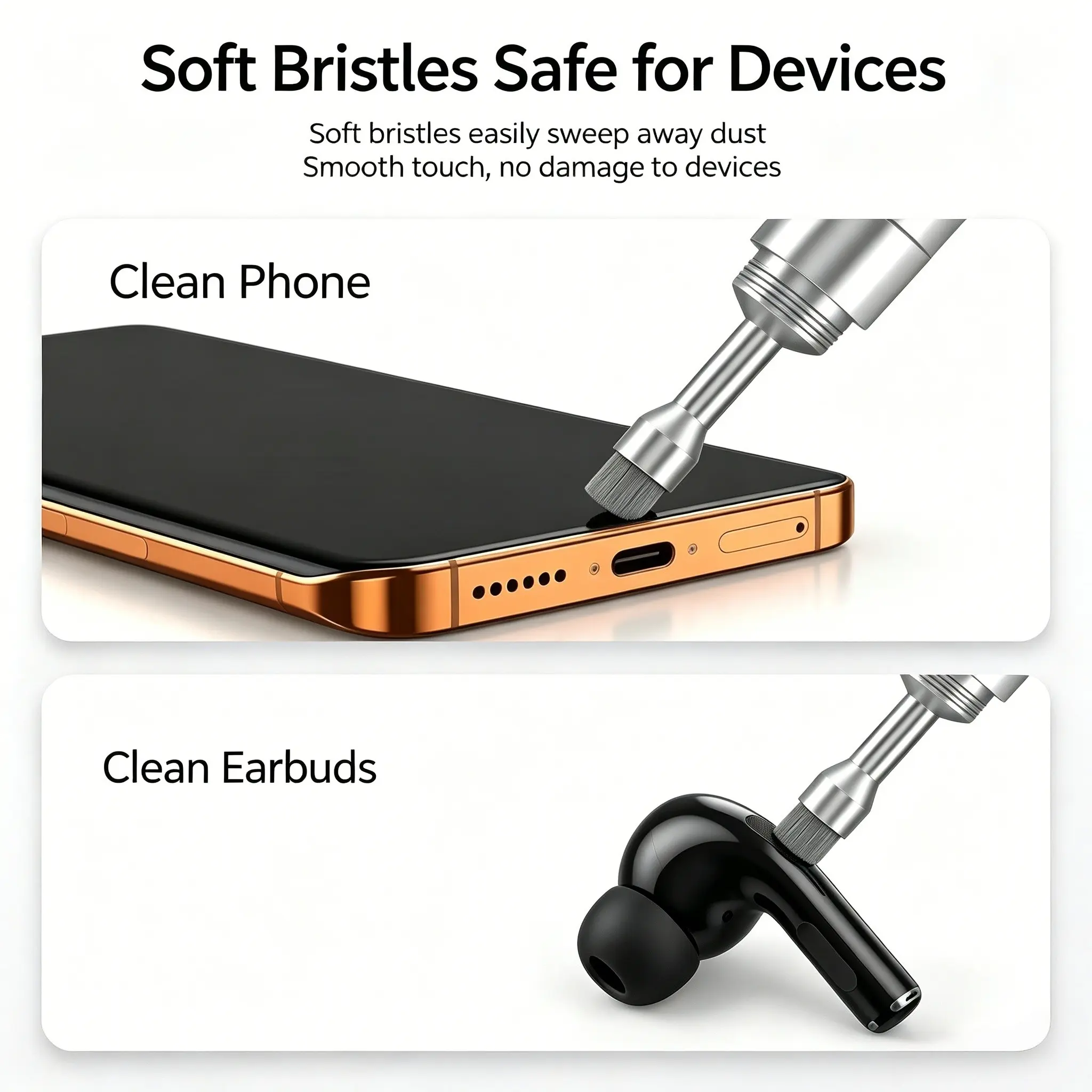 2-In-1 Mobile Cleaning & Sim Eject Tool, Portable Keychain Design, Ideal for Sim Cards, Earphones, Wireless Devices, Phone Accessories