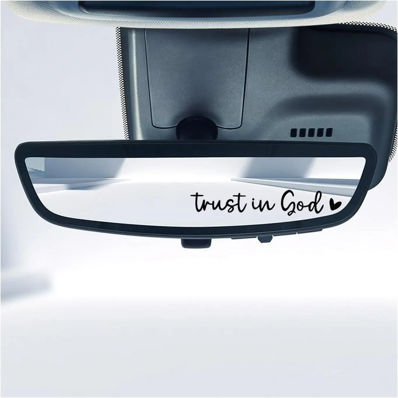 2PCS Trust in God Rearview Mirror Decals, Automotive Vinyl Rear View Mirror Decorative Stickers, Waterproof Trust in God Stickers  Car Truck Laptop, Car Accessories (Black)
