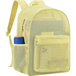 Heavy Duty Semi-Transparent Mesh Backpack,See Through College Student Backpack,