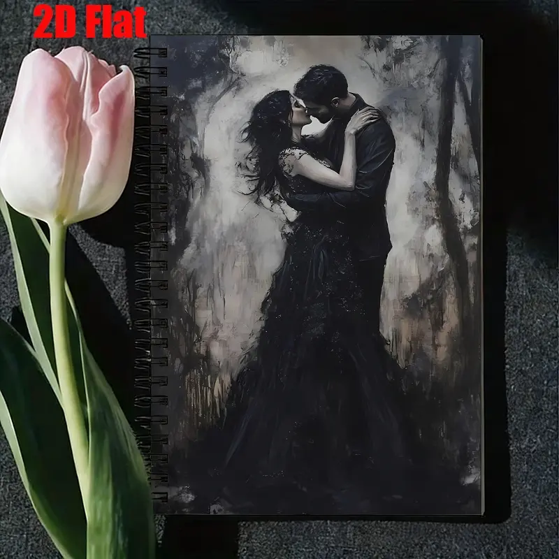 1 Spiral Coil Notebook 5.7x8.26 Inch, High-Quality Lined Pages, Durable Binding, Perfect for Valentine's Day Romantic Journals, Wedding Memory Books, Anniversary Gift for Couples, Daily Love Notes, Travel Diaries [2D] Flat