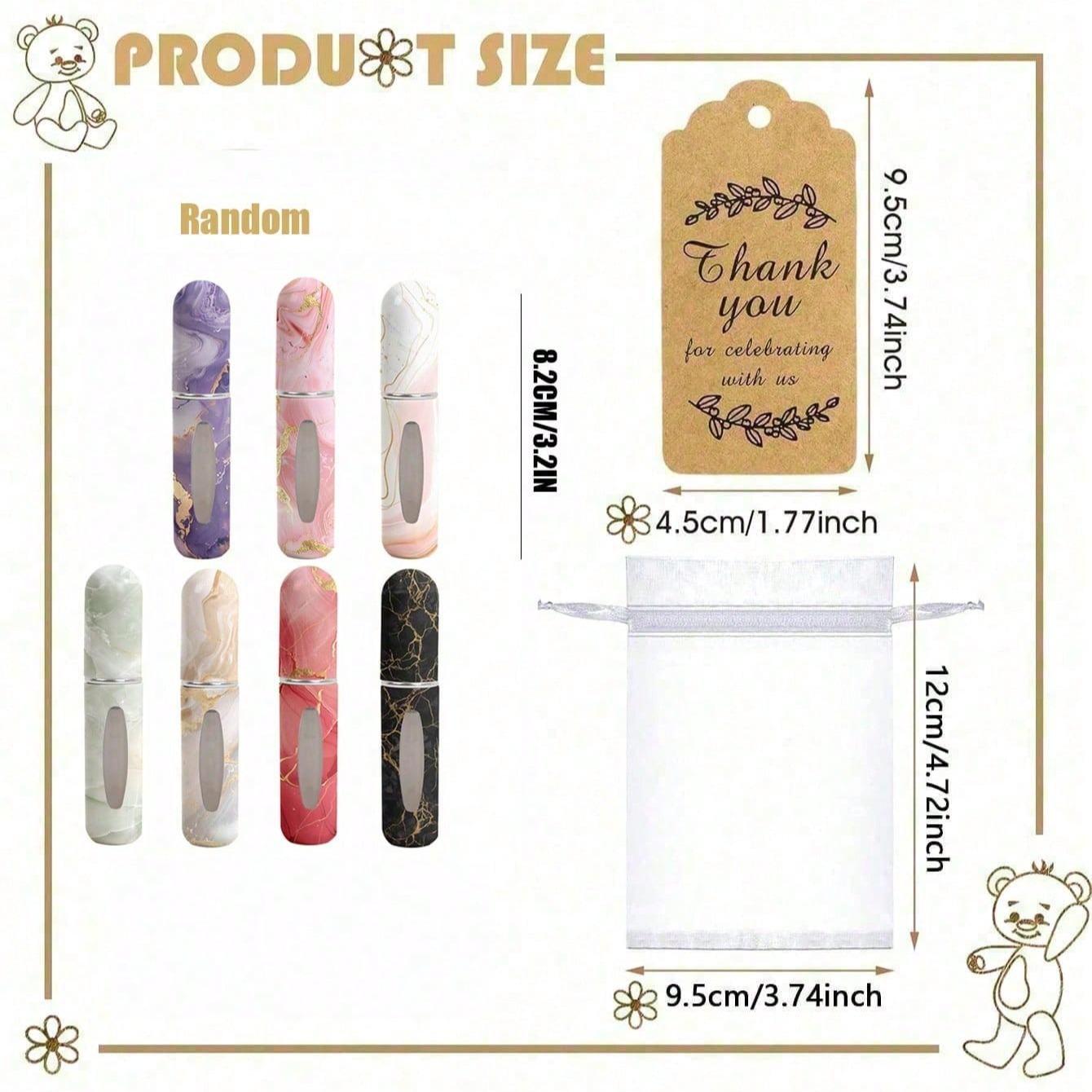 1/3/5 Set Marble Theme Gift Bottle Set, Perfect for Gender Reveal Parties, Birthdays, Weddings, Refillable Mini Perfume Atomizers