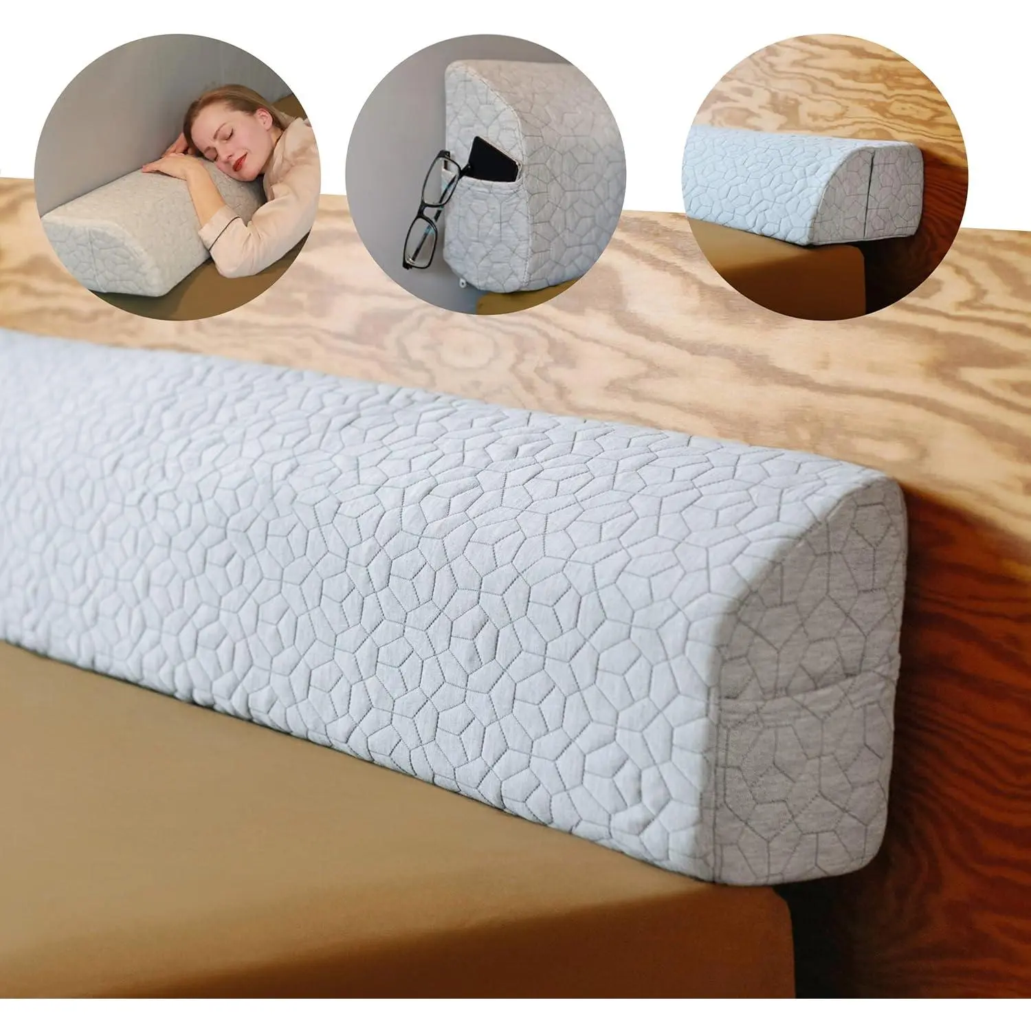 Bed Gap Filler, 0-8" Adjustable Headboard Wedge Pillow |   Mattress Extender Closes The Crevice Between Wall & Bed. Ideal Gap Stopper for College Dorms & Guest Rooms