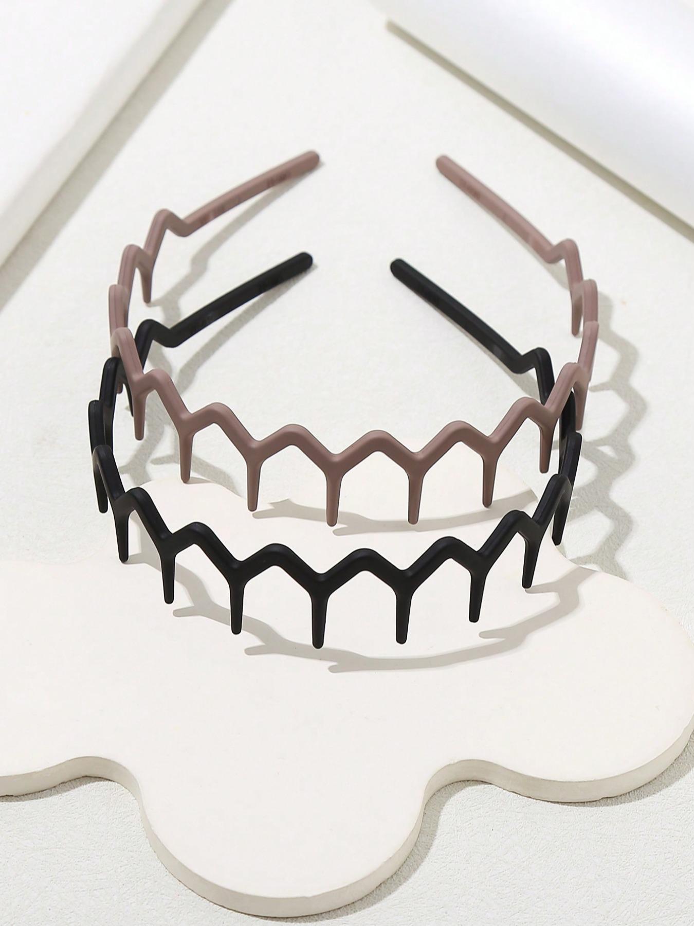 2pcs Toothed Wavy Headband, Simple Anti-Slip Suitable For Men & Women Haircare And Skin Care,Hairband ,Hair Hoop,Hairband,Hair Hoop ,Zig Zag HeadbandHeadbands, Zigzag Headband
