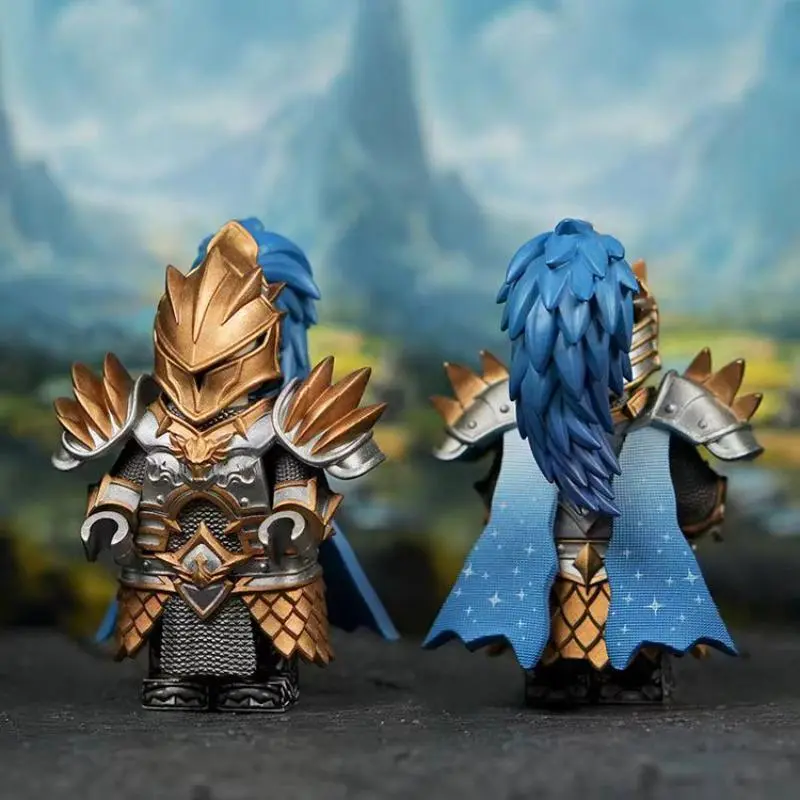 2026 Hot FIGVERSE Medieval Third-Party Round Table Knights Lancelot & Kay Puzzle Building Blocks with Fantasy Golden War Horse, DIY Model Toy for Fantasy & Sci-Fi Enthusiasts