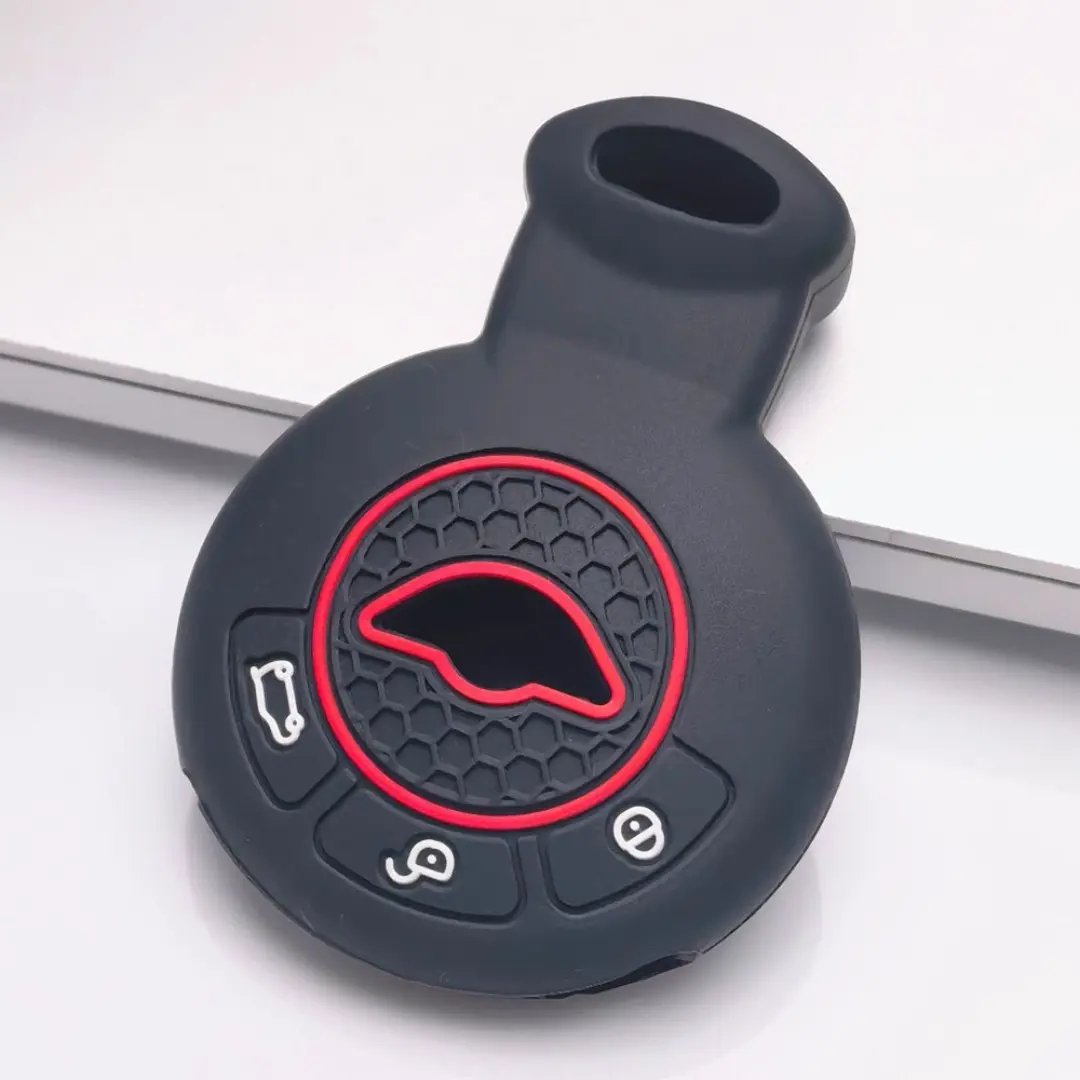 Silicone Car Key Cover Case For BMW Mini Cooper R55 R56 R57 R58 R59 R60 R61 3 Button Keyless Entry Remote Key Holder Auto Interior Accessories Anti Scratch Key Skin Protector Cover For Mini Cooper Old Models