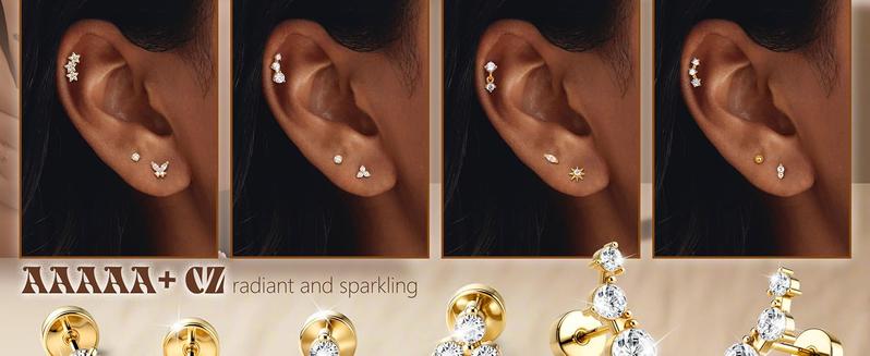 MILACOLATO S925 Sterling Silver Flat Back Earrings for Women Hypoallergenic - 14K Plated Gold Flatback Stud Earrings Cartilage Helix Tragus Conch Piercing Jewelry 3 Pairs Dainty CZ Butterfly Studs MILACOLATO S925 Sterling Silver Flat Back Earrings for Women Hypoallergenic - 14K Plated Gold Flatback Stud Earrings Cartilage Helix Tragus Conch Piercing Jewelry 3 Pairs Dainty CZ Butterfly Studs