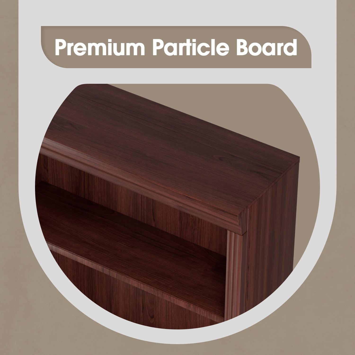 FURMAX 5-Shelf Standard Wooden Corner Bookcase for Office,Living Room,Bedroom