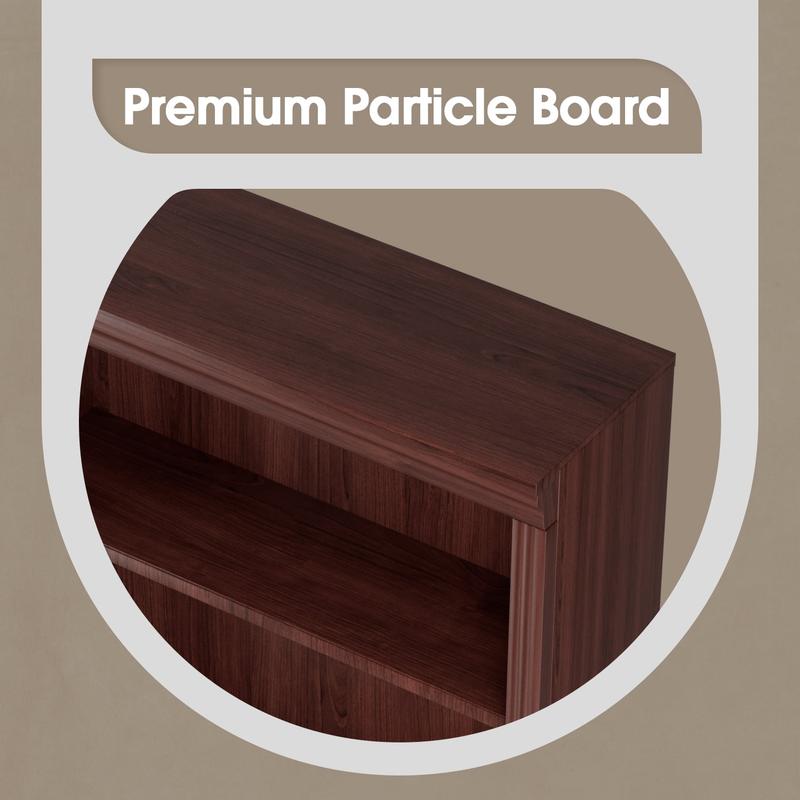 FURMAX 5-Shelf Standard Wooden Corner Bookcase for Office,Living Room,Bedroom