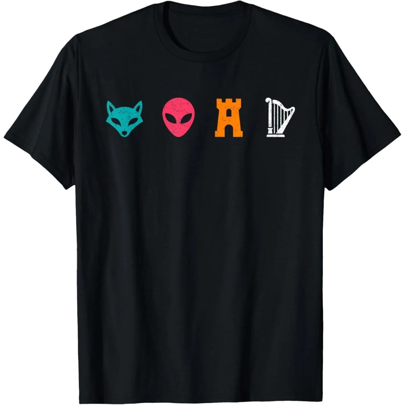 Funny Spurs Fox Alien Castle Harper Short-Sleeve Casual Streetwear T-Shirt, Sports Top, Shortsleeve, Tshirt, Round Neck