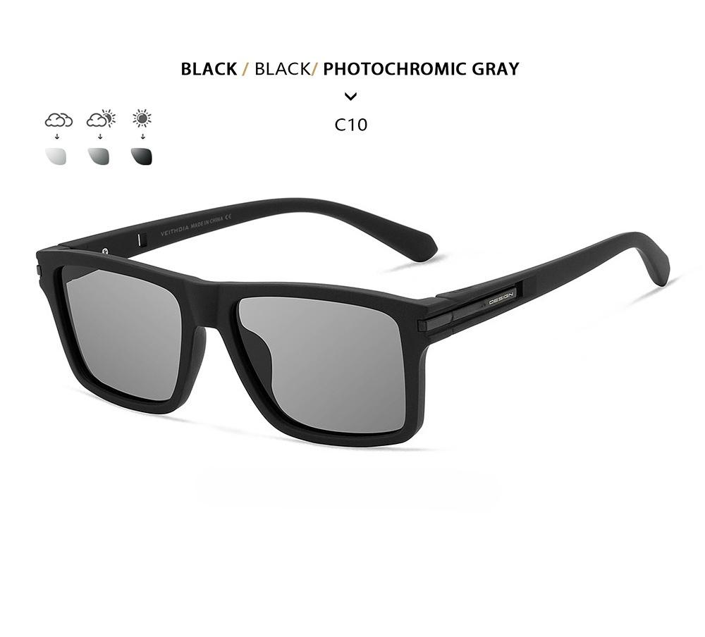 2026 new glasses polarized light color-changing square fashion sunglasses sun protection UV protection plastic sunglasses new 7918