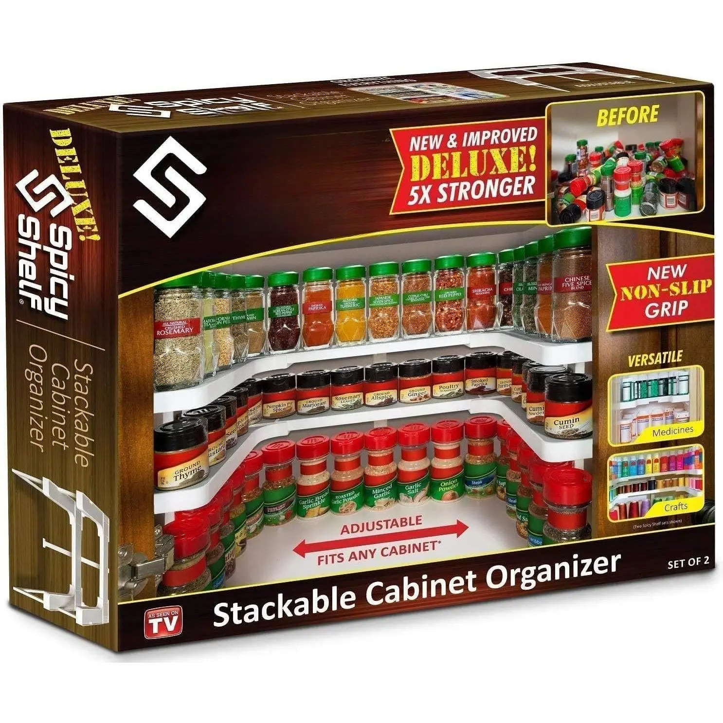 Deluxe - Expandable  Rack and Stackable Cabinet & Pantry Organizer (1 Set of 2 Shelves) - As seen  TV Deluxe ( Organizer) - Pantry Organization - Pantry  Organizer