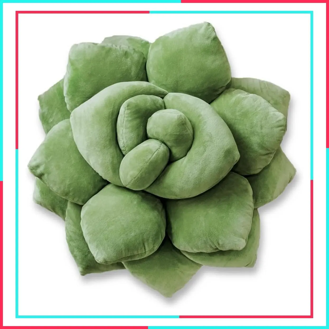 Soft 3D Decorative Flower Throw Pillow 16 Inch, Unique Olive Green Plush Flower Cushion, Sculptural Petal Layers, Microplush Cover and Polyester Fill, Perfect for Couch, Sofa, Bedroom Decor, Gift for Plant Lovers